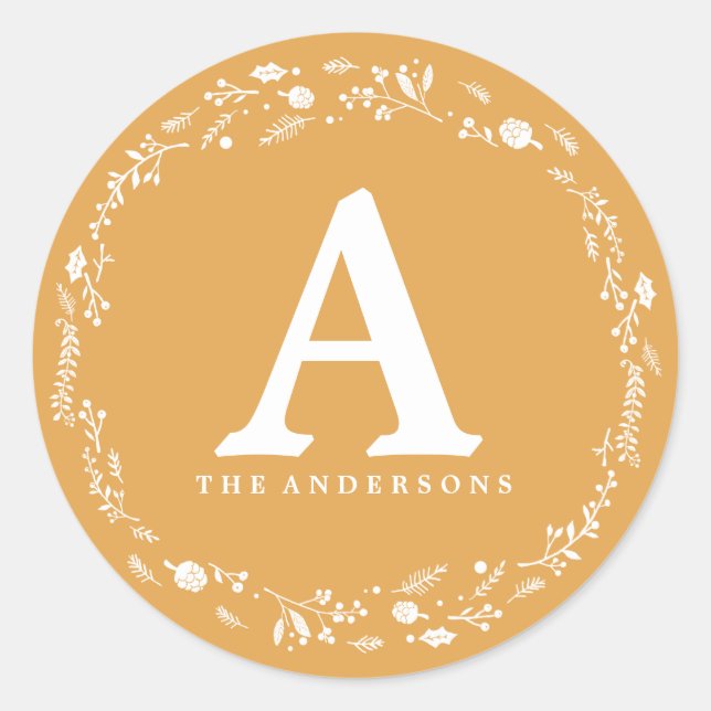 Weihnachtsaufkleber für Winterkranz Runder Aufkleber (Vorderseite)