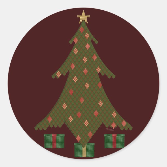 Weihnachtsaufkleber gestrichen runder aufkleber (Vorderseite)