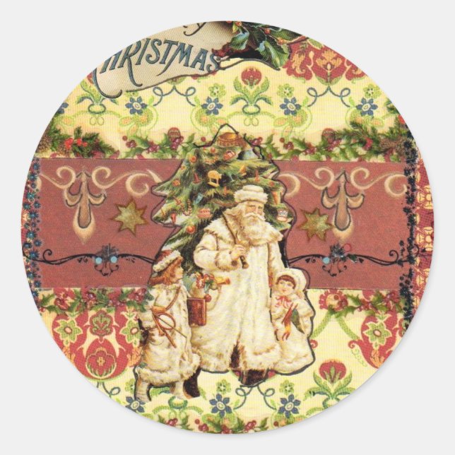 Weihnachtsaufkleber groß 3" runder aufkleber (Vorderseite)