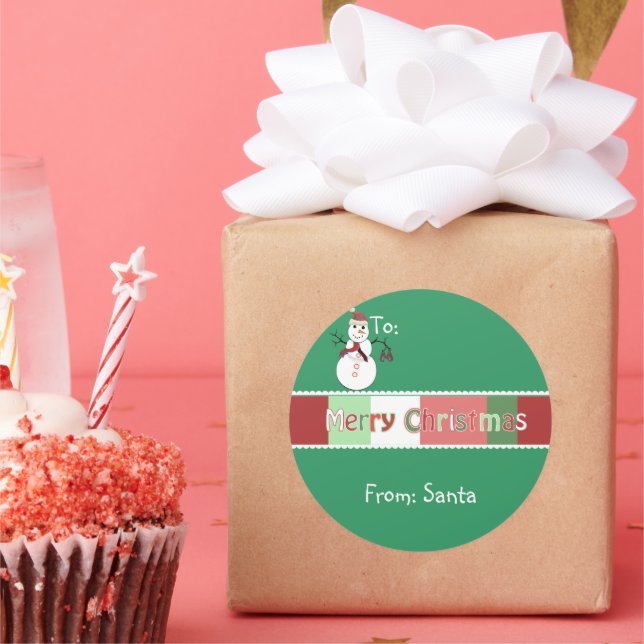 Weihnachtsaufkleber grün angezeigt, aber Sie wähle Runder Aufkleber (Party)