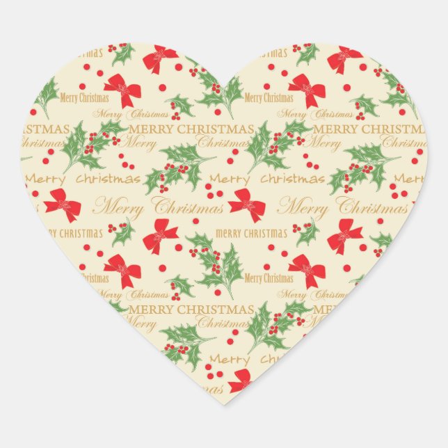 Weihnachtsaufkleber Herz-Aufkleber (Vorderseite)