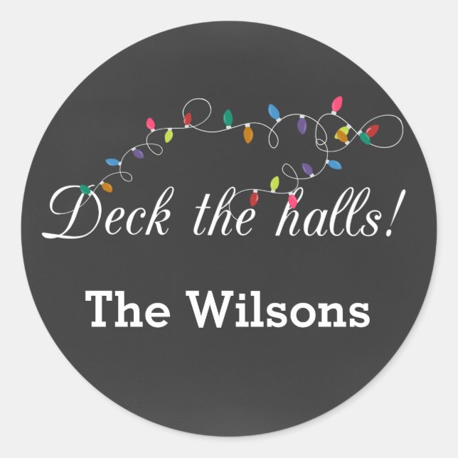 Weihnachtsaufkleber im Chalkboard Runder Aufkleber (Vorderseite)