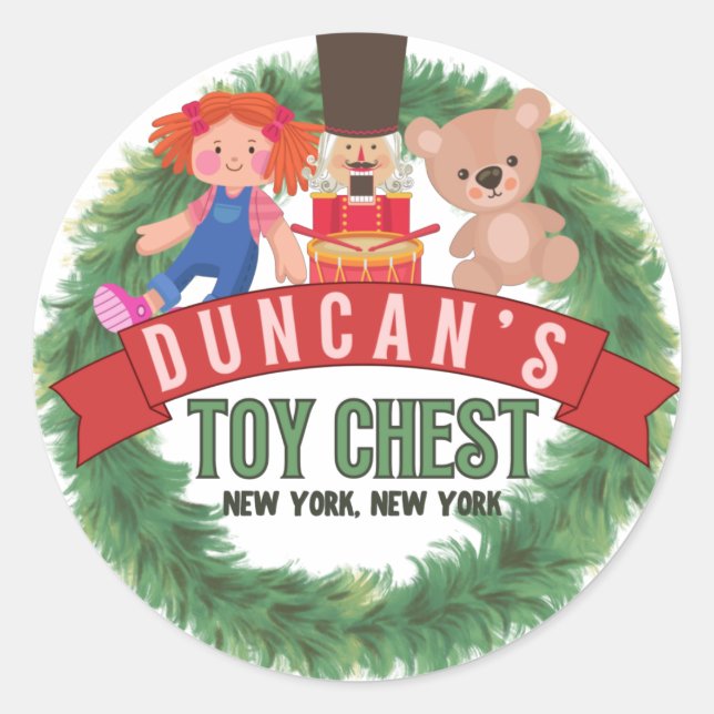 Weihnachtsaufkleber, Kevin, NYC, Duncan Runder Aufkleber (Vorderseite)