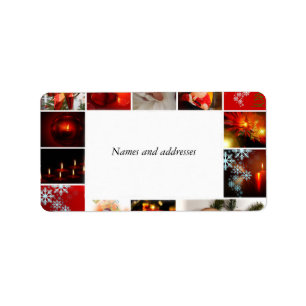 Weihnachtsaufkleber mit Feiertags-Grenze Adressaufkleber