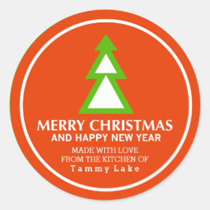 Weihnachtsaufkleber mit Rot und Grün Runder Aufkleber
