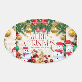Weihnachtsaufkleber Ovaler Aufkleber