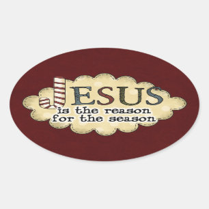 Weihnachtsaufkleber Ovaler Aufkleber