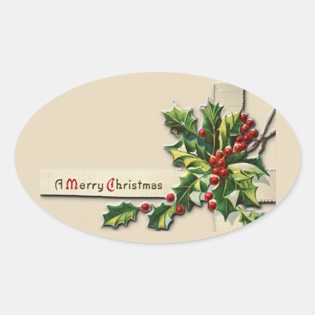 Weihnachtsaufkleber, Ovaler Aufkleber (Vorderseite)