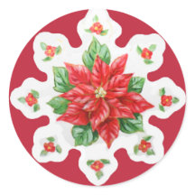 Weihnachtsaufkleber Poinsettia