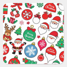 Weihnachtsaufkleber Quadratischer Aufkleber