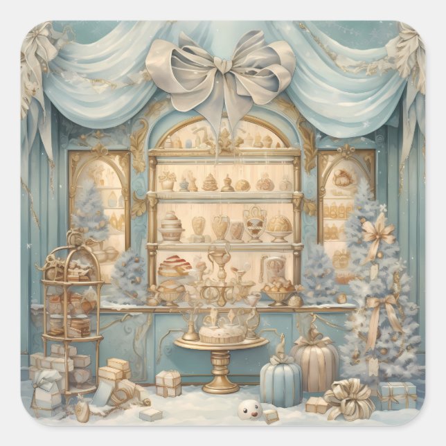Weihnachtsaufkleber Quadratischer Aufkleber (Vorderseite)