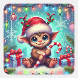 Weihnachtsaufkleber Quadratischer Aufkleber