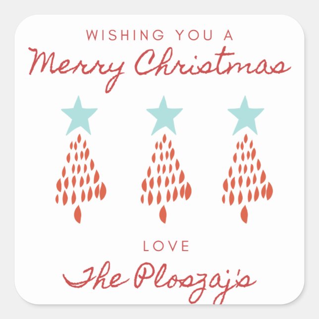 Weihnachtsaufkleber Quadratischer Aufkleber (Vorderseite)