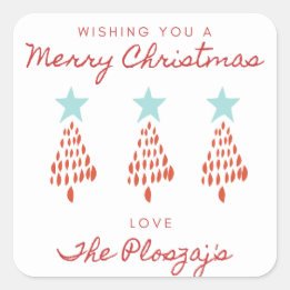 Weihnachtsaufkleber Quadratischer Aufkleber