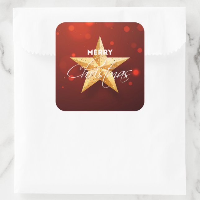 Weihnachtsaufkleber Quadratischer Aufkleber (Tasche)
