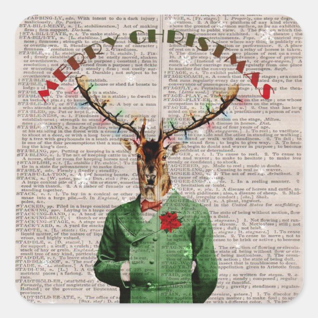 Weihnachtsaufkleber Quadratischer Aufkleber (Vorderseite)