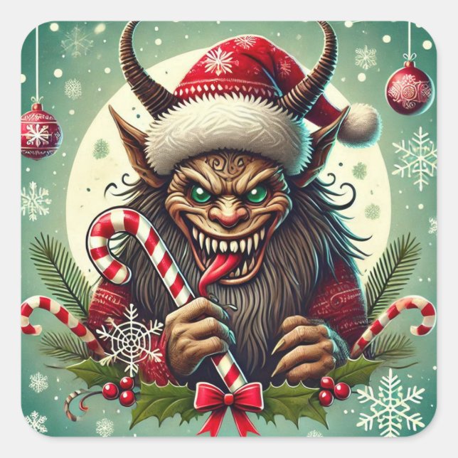 Weihnachtsaufkleber Quadratischer Aufkleber (Vorderseite)
