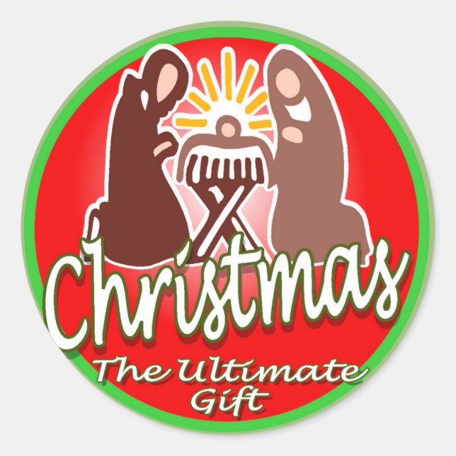 Weihnachtsaufkleber Runder Aufkleber (Vorderseite)