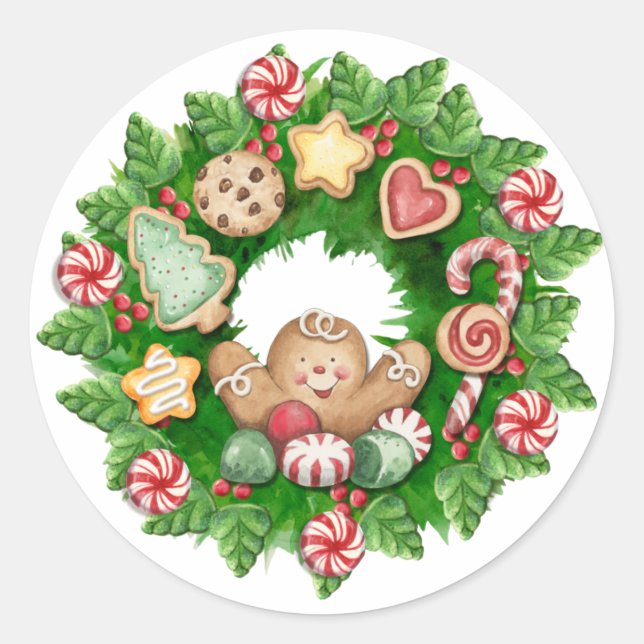 Weihnachtsaufkleber Runder Aufkleber (Vorderseite)