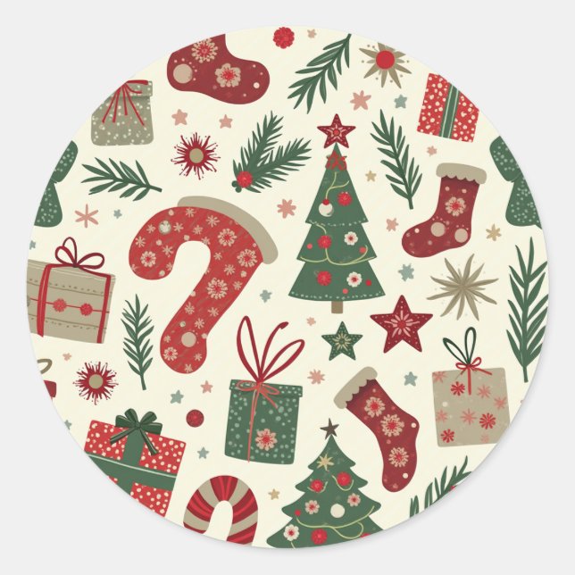 Weihnachtsaufkleber Runder Aufkleber (Vorderseite)