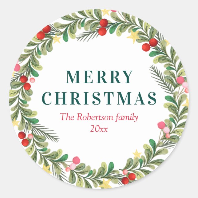 Weihnachtsaufkleber Runder Aufkleber (Vorderseite)