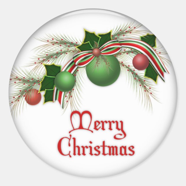 Weihnachtsaufkleber Runder Aufkleber (Vorderseite)
