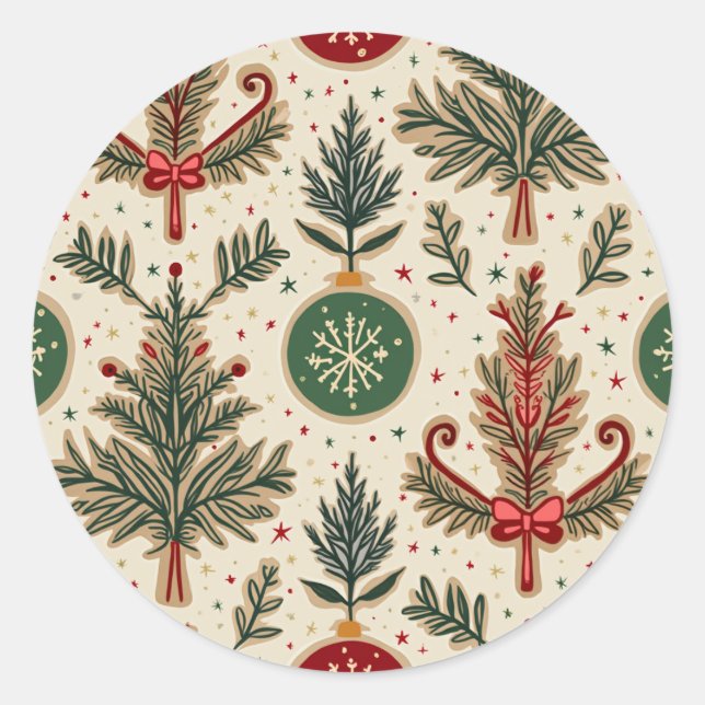 Weihnachtsaufkleber Runder Aufkleber (Vorderseite)
