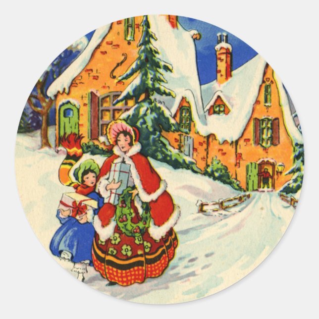 Weihnachtsaufkleber Runder Aufkleber (Vorderseite)