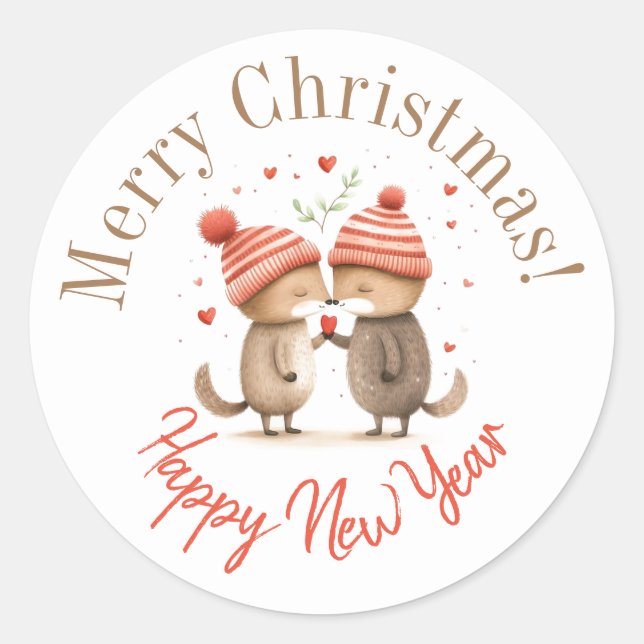 Weihnachtsaufkleber Runder Aufkleber (Vorderseite)