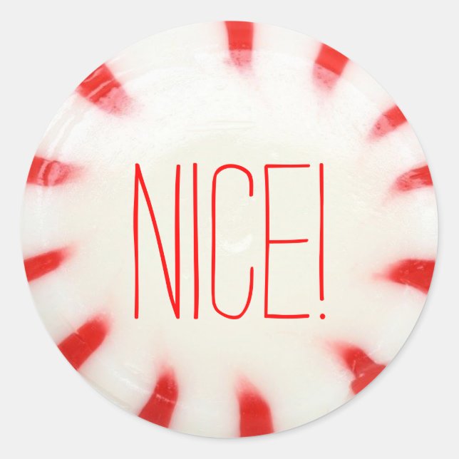 Weihnachtsaufkleber schön oder schön runder aufkleber (Vorderseite)