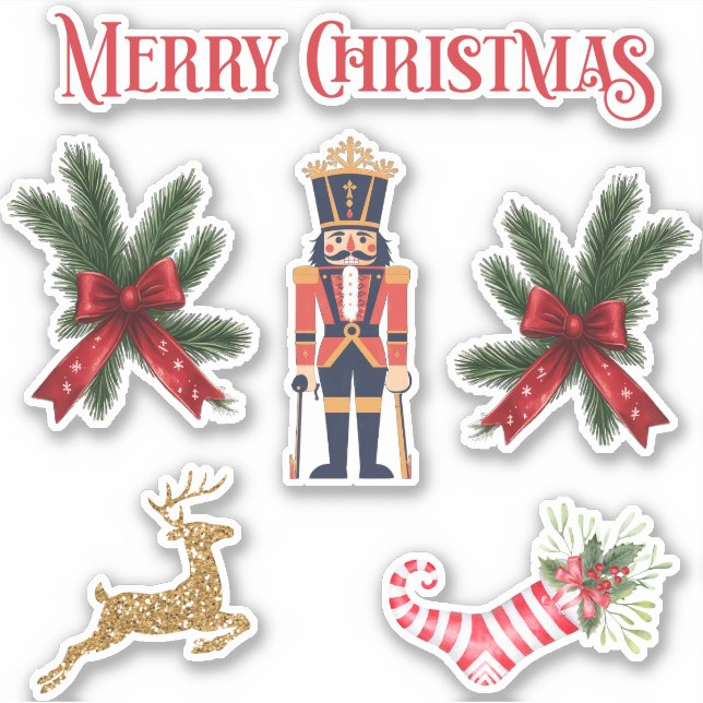 Weihnachtsaufkleber Set von 6 01 Aufkleber (Vorderseite)