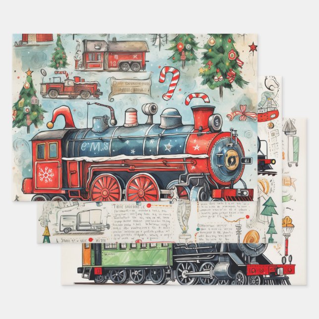 Weihnachtsausflug Liebhaber Geschenkpapier Set (Set)