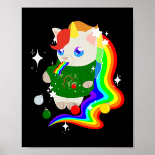 Weihnachtsausgabe für Haustiere zeigen Einhorn Poster