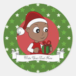 Weihnachtsbaby-Cartoon Runder Aufkleber