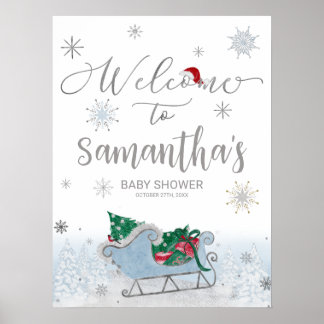 Weihnachtsbaby-Dusche Begrüßungszeichen Poster