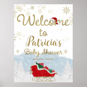 Weihnachtsbaby-Dusche Begrüßungszeichen Poster
