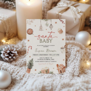 WeihnachtsBaby-Dusche Santa Baby Einladung