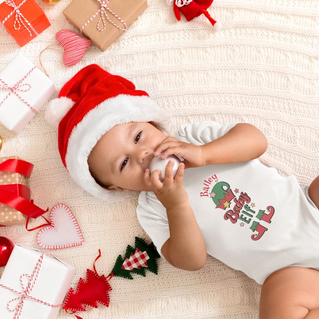 Weihnachtsbaby Elf - Baby Bodysuit Strampler (Christmas Baby Elf customized Baby Bodysuit)