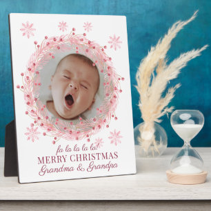 Weihnachtsbaby-Foto für Oma und Opa  Fotoplatte
