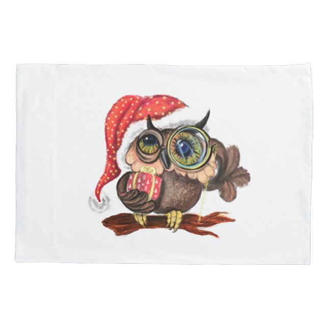 Weihnachtsbaby Owl mit Geschenkkissen Kissenbezug (Rückseite)