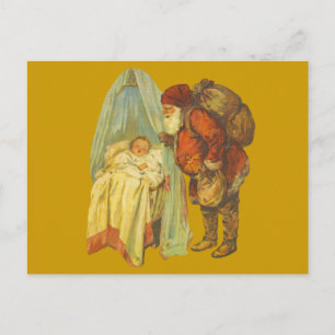 Weihnachtsbaby Santa Clause Vintage Feiertagspostkarte