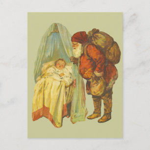 Weihnachtsbaby Santa Clause Vintage Feiertagspostkarte