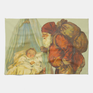 Weihnachtsbaby Santa Clause Vintage Küchentuch