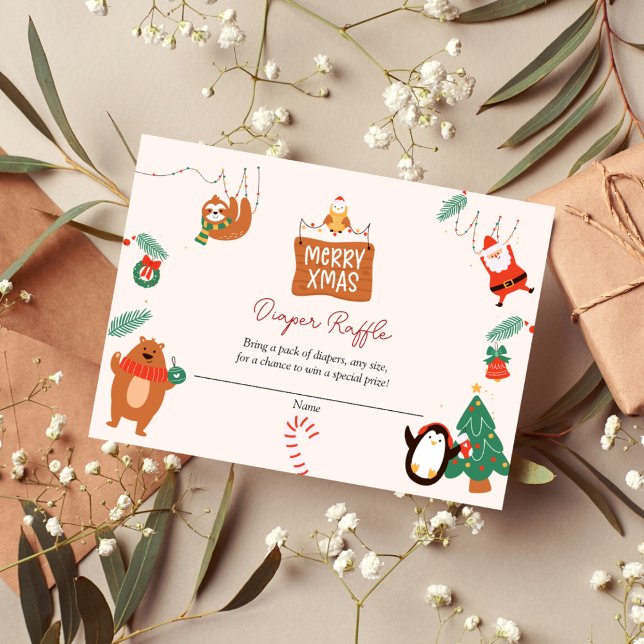 Weihnachtsbaby Santa Diaper Raffle Ticket Begleitkarte (Von Creator hochgeladen)