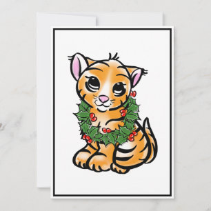 Weihnachtsbaby Tiger Heiliger Kranz Feiertagskarte