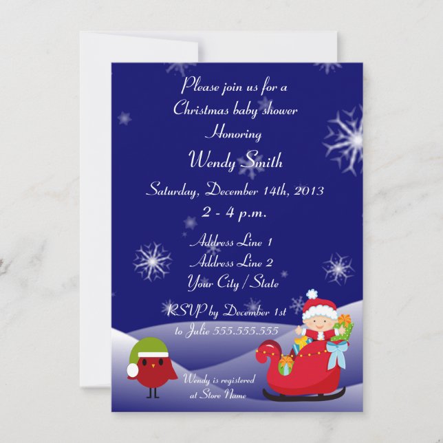 WeihnachtsBabyparty-Einladungs-Karten Einladung (Vorderseite)