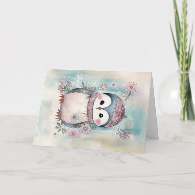Weihnachtsbabys Pinguin Holiday Gruß Karte (Vorderseite)