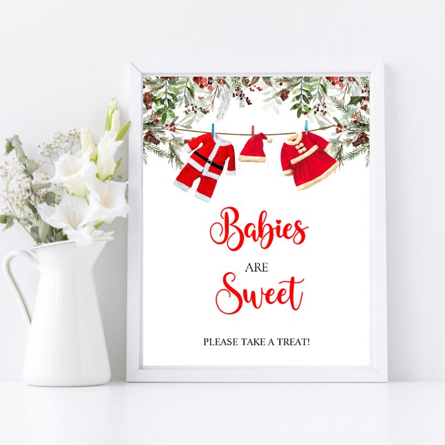 Weihnachtsbabys sind ein süßes Baby-Duschzeichen Poster (Von Creator hochgeladen)