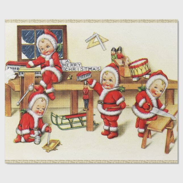 Weihnachtsbabys Wrapping Paper Geschenkpapier (Flach)