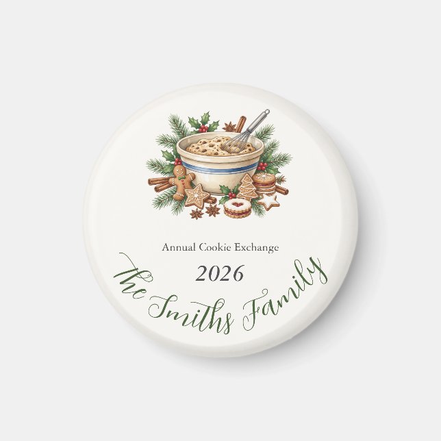 Weihnachtsback-Backwaren-Tauschparty-Geschenk Magnet (Vorne)